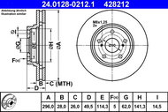 ATE 428212 brake disc 24.0128-0212.1, set of 2, set of 2 - Brake Disc