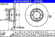 ATE 413102 brake disc 24.0113-0102.2, set of 2, set of 2 - Brake Disc