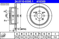ATE brake disc 24.0110-0300.1, set of 2, set of 2 - Brake Disc