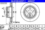 ATE 420237 brake disc 24.0120-0237.1, set of 2, set of 2 - Brake Disc
