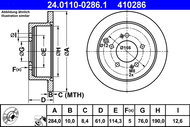 ATE 410286 brake disc 24.0110-0286.1, set of 2, set of 2 - Brake Disc