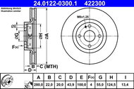 ATE 422300 brake disc 24.0122-0300.1, set of 2, set of 2 - Brake Disc