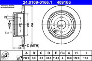 ATE 409166 brake disc 24.0109-0166.1, set of 2, set of 2 - Brake Disc