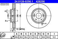 ATE 428256 brake disc 24.0128-0256.1, set of 2, set of 2 - Brake Disc