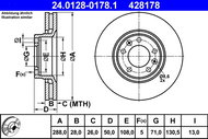 ATE 428178 brake disc 24.0128-0178.1, set of 2, set of 2 - Brake Disc