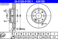 ATE 426155 brake disc 24.0126-0155.1, set of 2, set of 2 - Brake Disc