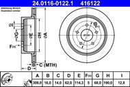 ATE 416122 brake disc 24.0116-0122.1, set of 2, set of 2 - Brake Disc