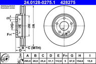 ATE 428275 brake disc 24.0128-0275.1, set of 2, set of 2 - Brake Disc