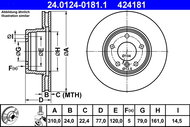 ATE 424181 brake disc 24.0124-0181.1, set of 2, set of 2 - Brake Disc
