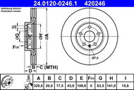 ATE 420246 brake disc 24.0120-0246.1, set of 2, set of 2 - Brake Disc
