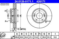 ATE 426171 brake disc 24.0126-0171.1, set of 2, set of 2 - Brake Disc