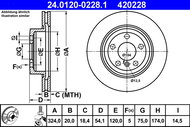 ATE 420228 brake disc 24.0120-0228.1, set of 2, set of 2 - Brake Disc