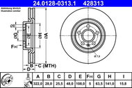 ATE 428313 brake disc 24.0128-0313.1, set of 2, set of 2 - Brake Disc