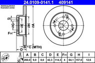 ATE 409141 brake disc 24.0109-0141.1, set of 2, set of 2 - Brake Disc