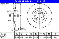ATE 428143 brake disc 24.0128-0143.1, set of 2, set of 2 - Brake Disc