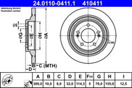 ATE 410411 brake disc 24.0110-0411.1, set of 2, set of 2 - Brake Disc