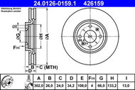 ATE 426159 brake disc 24.0126-0159.1, set of 2, set of 2 - Brake Disc
