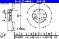 ATE 420108 brake disc 24.0120-0108.1, set of 2, set of 2 - Brake Disc