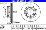 ATE 432111 brake disc 24.0132-0111.1, set of 2, set of 2 - Brake Disc