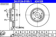 ATE 424169 brake disc 24.0124-0169.1, set of 2, set of 2 - Brake Disc