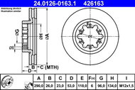 ATE 426163 brake disc 24.0126-0163.1, set of 2, set of 2 - Brake Disc