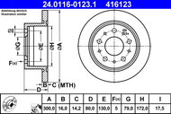 ATE 416123 brake disc 24.0116-0123.1, set of 2, set of 2 - Brake Disc