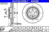 ATE brake disc 24.0120-0256.1, set of 2, set of 2 - Brake Disc