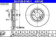 ATE 426140 brake disc 24.0126-0140.1, set of 2 - Brake Disc