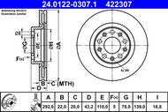 ATE 422307 brake disc 24.0122-0307.1, set of 2 - Brake Disc