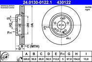 ATE 430122 brake disc 24.0130-0122.1, set of 2 - Brake Disc