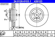 ATE 426103 brake disc 24.0126-0103.1, set of 2 - Brake Disc