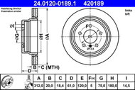 ATE 420189 brake disc 24.0120-0189.1, set of 2 - Brake Disc
