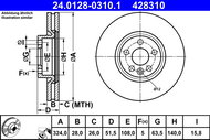 ATE 428310 brake disc 24.0128-0310.1, set of 2 - Brake Disc