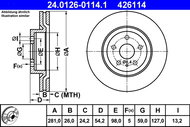 ATE 426114 brake disc 24.0126-0114.1, set of 2 - Brake Disc