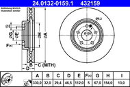 ATE 432159 brake disc 24.0132-0159.1, set of 2 - Brake Disc