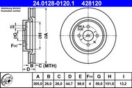 ATE 428120 brake disc 24.0128-0120.1, set of 2 - Brake Disc