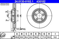 ATE 430182 brake disc 24.0130-0182.1, set of 2 - Brake Disc