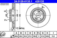 ATE 428135 brake disc 24.0128-0135.1, set of 2 - Brake Disc