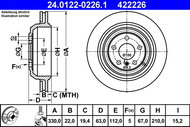 ATE 422226 brake disc 24.0122-0226.1, set of 2 - Brake Disc