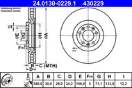 ATE 430229 brake disc 24.0130-0229.1, set of 2 - Brake Disc