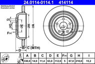 ATE 414114 brake disc 24.0114-0114.1, set of 2 - Brake Disc
