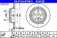 ATE 414119 brake disc 24.0114-0119.1, set of 2 - Brake Disc