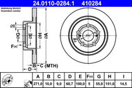 ATE 410284 brake disc 24.0110-0284.1, set of 2 - Brake Disc
