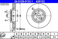 ATE 428133 brake disc 24.0128-0133.1, set of 2 - Brake Disc