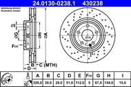 ATE 430238 brake disc 24.0130-0238.1, set of 2 - Brake Disc