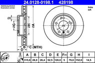ATE 428198 brake disc 24.0128-0198.1, set of 2 - Brake Disc