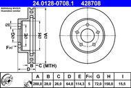 ATE 428708 brake disc 24.0128-0708.1, set of 2 - Brake Disc
