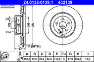 ATE 432139 brake disc 24.0132-0139.1, set of 2 - Brake Disc