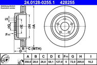 ATE brake disc 24.0128-0255.1, set of 2 - Brake Disc