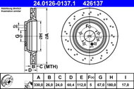 ATE 426137 brake disc 24.0126-0137.1, set of 2 - Brake Disc